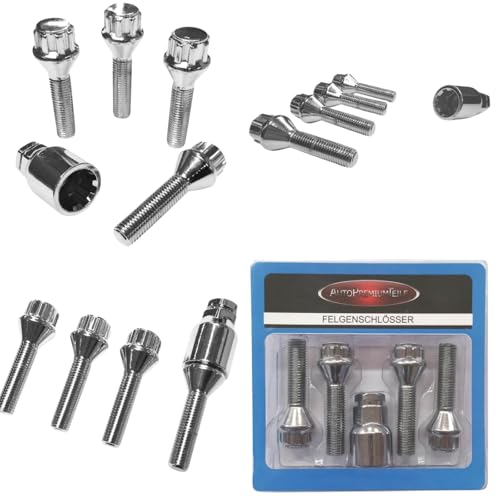 Felgenschloss M12x1,5x43mm Kegelbund 60° 4x silberne Felgenschlösser 4er-Set Felgensicherungen Felgen-Diebstahlsicherungen Felgen-Diebstahlschutz Radsicherungen Radschlösser Radschrauben Radbolzen von AutoPremiumTeile
