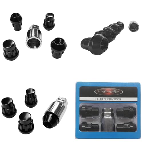 Felgenschloss M14x1,5 Kegelbund 60° 4x schwarze Felgenschlösser Felgensicherungen Radsicherungen Felgen-Diebstahlschutz Felgen-Diebstahlsicherungen 4er-Set Radschlösser Alufelgen-Schlösser Radmuttern von AutoPremiumTeile