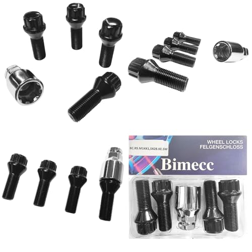 Felgenschloss M14x1,5x28mm Kegelbund 60° 4x schwarze Felgenschlösser 4er-Set Felgensicherungen Felgen-Diebstahlsicherungen Felgen-Diebstahlschutz Radsicherungen Radschrauben Radbolzen Schrauben von AutoPremiumTeile