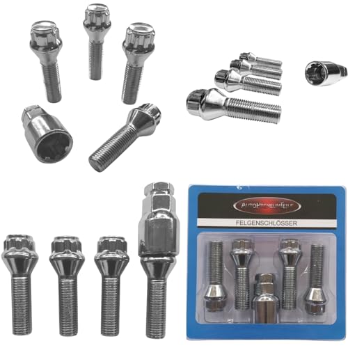 Felgenschloss M14x1,5x38mm Kegelbund 60° 4x silberne Felgenschlösser 4er-Set Felgensicherungen Felgen-Diebstahlsicherungen Felgen-Diebstahlschutz Radsicherungen Radschlösser Radschrauben Radbolzen von AutoPremiumTeile