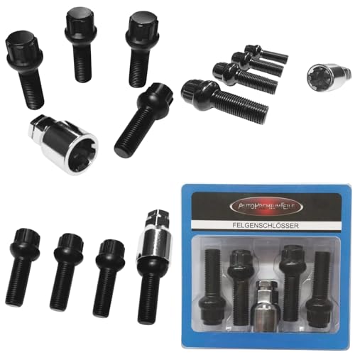 Felgenschloss M14x1,5x38mm Kugelbund R14 4x schwarze Felgenschlösser Felgensicherungen Radsicherungen Felgen-Diebstahlschutz Felgen-Diebstahlsicherungen Radschlösser Radschrauben Radbolzen Schrauben von AutoPremiumTeile