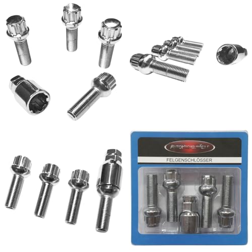 Felgenschloss M14x1,5x38mm Kugelbund R14 4x silberne Felgenschlösser Felgensicherungen Radsicherungen Felgen-Diebstahlschutz Felgen-Diebstahlsicherungen Radschlösser Radschrauben Radbolzen Schrauben von AutoPremiumTeile
