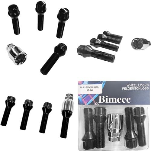 Felgenschloss M14x1,5x40mm Kegelbund 60° 4x schwarze Felgenschlösser 4er-Set Felgensicherungen Felgen-Diebstahlsicherungen Felgen-Diebstahlschutz Radsicherungen Radschlösser Radschrauben Radbolzen von AutoPremiumTeile