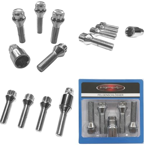 Felgenschloss M14x1,5x43mm Kegelbund 60° 4x silberne Felgenschlösser 4er-Set Felgensicherungen Felgen-Diebstahlsicherungen Felgen-Diebstahlschutz Radsicherungen Radschlösser Radschrauben Radbolzen von AutoPremiumTeile