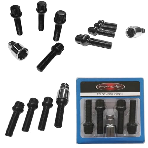 Felgenschloss M14x1,5x45mm Kugelbund R14 kompatibel mit Mercedes-Benz 4x schwarze Felgenschlösser Felgensicherungen-Set Felgen-Diebstahlsicherung Radsicherungen Radschlösser Radschrauben Radschrauben von AutoPremiumTeile