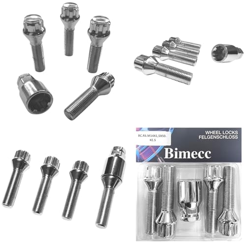 Felgenschloss M14x1,5x50mm Kegelbund 60° 4x silberne Felgenschlösser 4er-Set Felgensicherungen Felgen-Diebstahlsicherungen Felgen-Diebstahlschutz Radsicherungen Radschlösser Radschrauben Radbolzen von AutoPremiumTeile