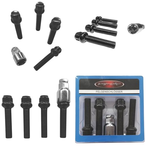 Felgenschloss M14x1,5x55mm Kugelbund R14 4x schwarze Felgenschlösser Felgensicherungen 4er-Set Felgen-Diebstahlsicherungen Felgen-Diebstahlschutz Radsicherungen Radschlösser Radschrauben Radbolzen von AutoPremiumTeile