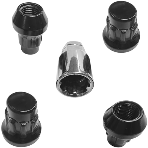 Felgenschloss M14x1,5 Kegelbund 60° kompatibel mit Tesla Model 3 Model S Model X Model Y 4x schwarze Felgenschlösser-Set Felgensicherungen Radsicherungen Felgen-Diebstahlschutz Radschlösser Radmuttern von AutoPremiumTeile