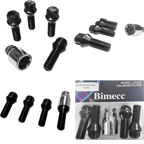 Felgenschloss M14x1,5x30mm Kegelbund 60° kompatibel mit Nissan Opel Renault 4x schwarze Felgenschlösser Felgensicherungen Felgen-Diebstahlsicherungen Radsicherungen Radschlösser Radschrauben Radbolzen von AutoPremiumTeile