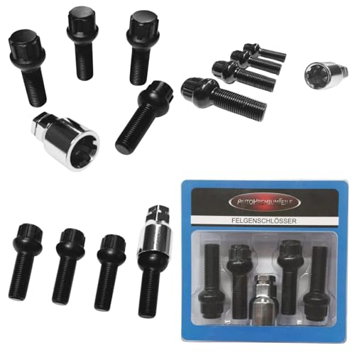 Felgenschloss M14x1,5x38mm Kugelbund R13 4x schwarze Felgenschlösser Felgensicherungen Radsicherungen Felgen-Diebstahlschutz Felgen-Diebstahlsicherungen Radschlösser Radschrauben Radbolzen Schrauben von AutoPremiumTeile