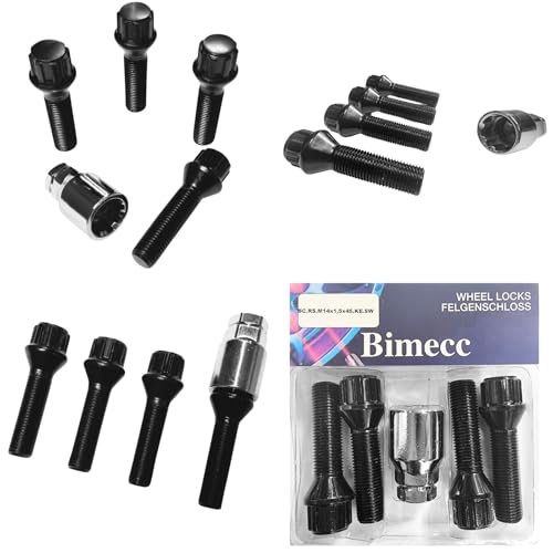 Felgenschloss M14x1,5x45mm Kegelbund 60° 4x schwarze Felgenschlösser 4er-Set Felgensicherungen Felgen-Diebstahlsicherungen Felgen-Diebstahlschutz Radsicherungen Radschlösser Radschrauben Radbolzen von AutoPremiumTeile