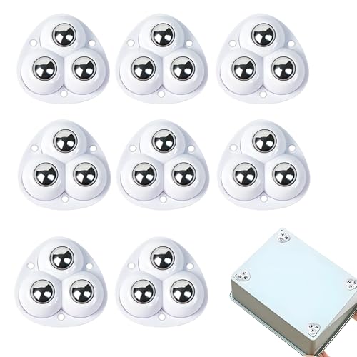 8 Stück Kleberoller Möbelrollen Klein Möbelrollen Flach Kugelrollen Schwerlast Möbelrollen Flach Set,Möbel Sselbstklebendes, Universal 360 Moving Wheels, für Transport von Möbeln (3 Rolle) von AutoPrevails