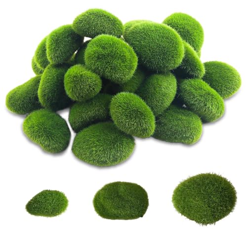 30 Stück Kunstmoos Moos Aquarium Pflanzen Feengarten Moosbild Künstliche Moosfelsen Dekorative, DIY Pilz und Simulation Marienkäfer Künstliche Moos Steine für Blumenarrangements, Feengärten (30) von AutoPrevails