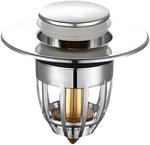 Sink Plug Replacement, Pop Up Universal Bad Waschbecken Loch Plug Cover mit Sieb für 34-40mm Abflusslöcher Edelstahl Waschbecken Sieb für Bad, Waschbecken (Bouncing Kupferkern) von AutoPrevails