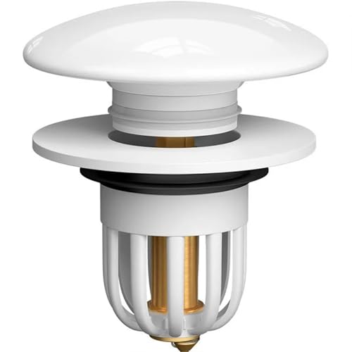 Sink Plug Replacement, Pop Up Universal Bad Waschbecken Loch Plug Cover mit Sieb für 34-40mm Abflusslöcher Edelstahl Waschbecken Sieb für Bad, Waschbecken (Weißer Keramikkupferkern) von AutoPrevails
