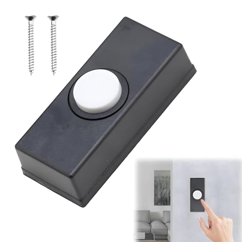 Türklingelknopf, Verkabelter Türklingelknopf, verkabelter Klingelknopf, universeller verkabelter Türklingelknopf mit 2 Schrauben, wetterfester Kunststoff Türklingeltaste Türklingelschalter (Schwarz) von AutoPrevails