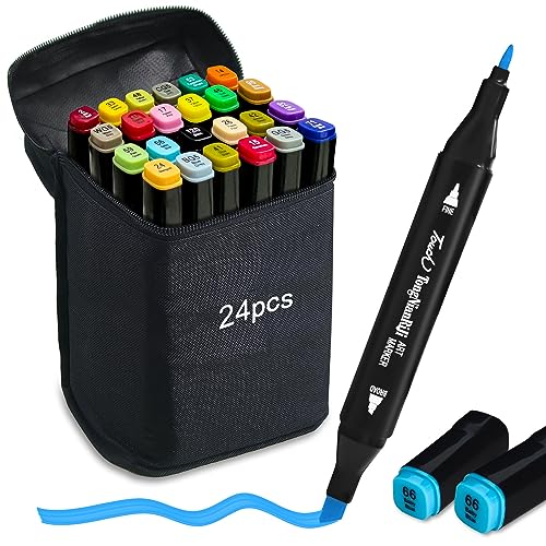 Alkohol Marker Stifte 24 Fraben Alcohol Stifte Set Twin Tip Design Manga Stifte Permanent Marker Alkohol Filzstifte für Zeichnen Gestalten Skizzieren Handlettering Tagging Alkohol Marker Stifte 24 Fraben Alcohol Stifte Set Twin Tip Design Manga Stifte Permanent Marker Alkohol Filzstifte für Zeichnen Gestalten Skizzieren Handlettering Tagging von Autoau