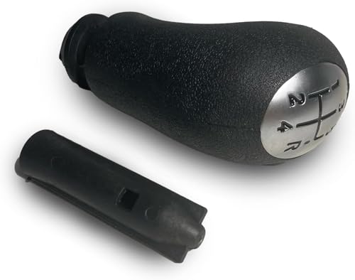 Autocraft Grauer Schaltknauf, 5 Gänge, Metall, Zylindrisch, Ergonomisch, Poliert, Grau, 1 Stück, Kompatibel mit Renault Clio III, Laguna II, Modus, Grand Modus, Twingo III, Dokker, Duster, Logan II von Autocraft