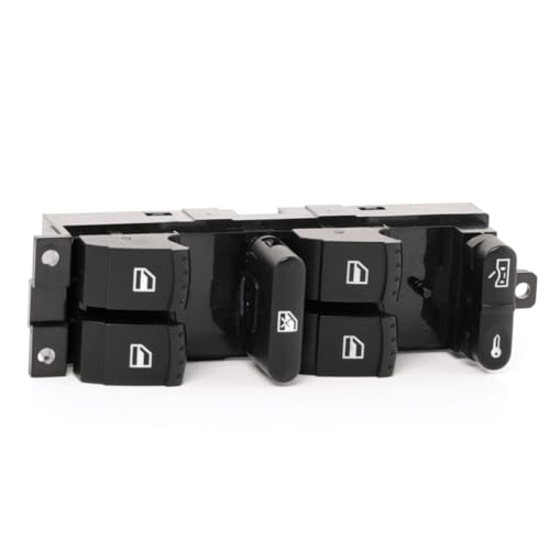 Fensterheber Taste Vorne Links (Fahrerseite) passend für Skoda Octavia I, Fabia I, Superb I - 4 Scheiben Steuerung + Kindersicherung + Zentralisierung - OEM 1J4959857C, 1J4959857A von Autocraft