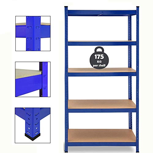 Autofather 5 Tier Shelving Units for Storage, 180 x 90 x 40 cm Multipurpose Storage Shelves, Adjustable Height, Heavy Duty Steel Structure Storage Shelving Unit von Autofather