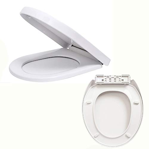 Autofather Klobrille O-Form WC Sitz weiß oval mit Absenkautomatik und abnehmbar, Toilettendeckel aus PP von Autofather