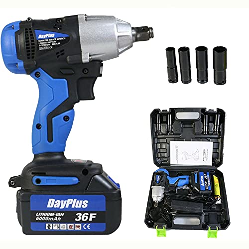 Bürstenlos Akku Schlagschrauber Set, Brushless Cordless Impact Wrench 18V Li-Ion 1/2" 460Nm inkl. 6000mAh Akku & Ladegerä, 4Pcs Steckschlüssel (17/19/20/22 mm) von Autofather