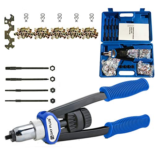 Profi Nietmutternzange Set Blindnietzange Set Nietmaschine Gewinde Nuss Nieten M5 - M12 Werkzeug Mit 150 Nietmuttern von Autofather