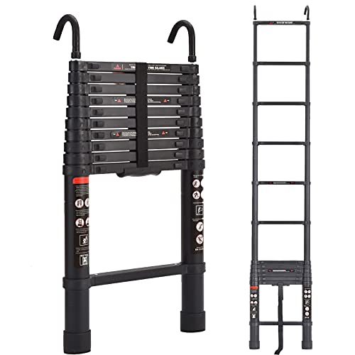 Teleskopleiter mit Haken 3,2 m Verlängerung Teleskopleitern hoch klappbare Aluminiumleiter 10,5 Fuß 330 Pfund/150 kg Tragfähigkeit EN131-zertifiziert Teleskopleiter mit Haken 3,2 m Verlängerung Teleskopleitern hoch klappbare Aluminiumleiter 10,5 Fuß 330 Pfund/150 kg Tragfähigkeit EN131-zertifiziert von Autofather