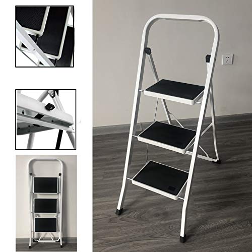 Trittleiter 3 Stufen Klappbar, Stahl Klapptritt Klapptreppe Haushaltsleiter bis 150 kg mit Anti-Rutsch Matten für zu Hause Büro Küche Trittleiter 3 Stufen Klappbar, Stahl Klapptritt Klapptreppe Haushaltsleiter bis 150 kg mit Anti-Rutsch Matten für zu Hause Büro Küche von Autofather