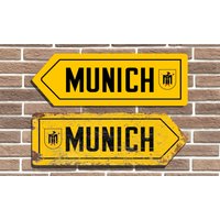 München Metall Straßenschild Mann Höhle Garagenschild von Autojunk