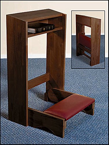 Religious Gifts Church Travel Wooden Folding Prayer Kneeler in Walnut Finish, 32 Inch von Autom