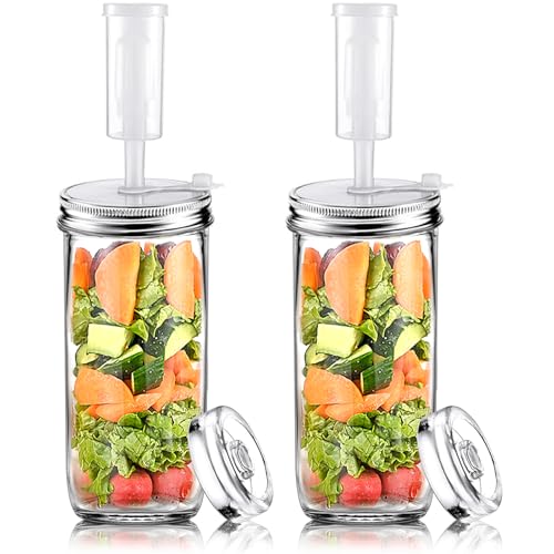 Automeng 8-teiliges Gär-Set Include 2 24 Oz Glasgewichte 2 Edelstahl-Gärdeckel 2 Luftschlösser 2 Gärdeckel für Sauerkraut Kimchi Kefir Pickles Gurken usw von Automeng