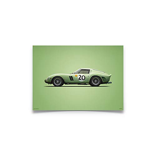 Automobilist | Ferrari 250 GTO - Grün - 24h Le Mans - 1962 - Farben der Geschwindigkeit Poster | Standard Poster Größe von Automobilist