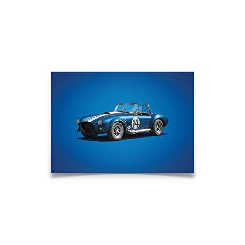 Automobilist | Shelby-Ford AC Cobra Mk III – Blau – 1965 – Colors of Speed Poster | Standard-Postergröße 48,4 x 69,8 cm von Automobilist