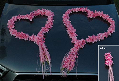 ORCHIDEEN Herzen Braut Paar Rose Deko Dekoration Hochzeit Car Auto Wedding ®Auto-schmuck Deko Girlande PKW (rosa) von Auto-schmuck so einfach so kreativ