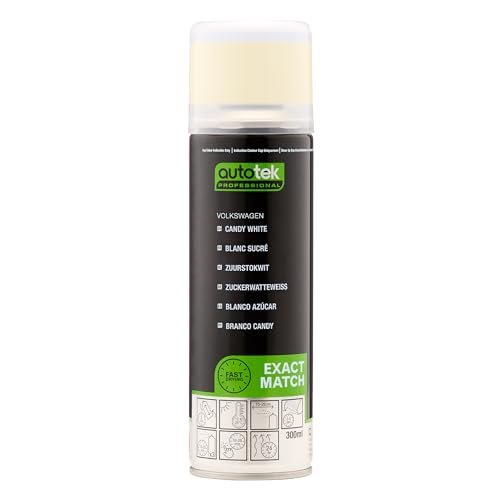 AutoTek Professional Exact Match Car Spray Paint, Volkswagen Candy White Aerosol Spray, 300 ml von Autotek