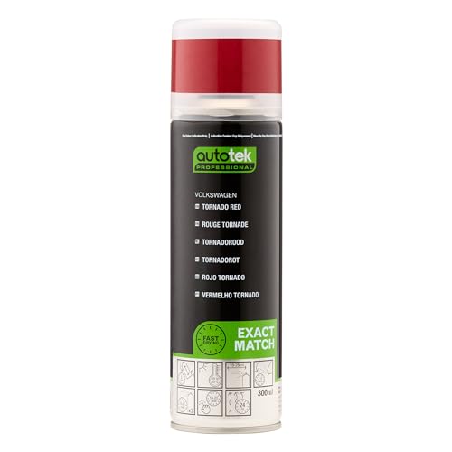 AutoTek Professional Exact Match Car Spray Paint, Volkswagen Tornado Red Aerosol Spray, 300 ml von Autotek
