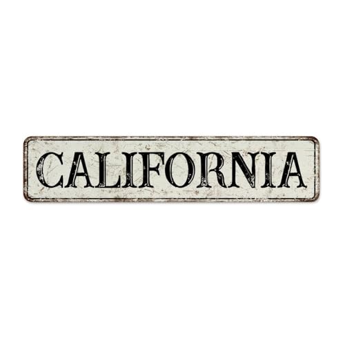 California Metallschild, 10,2 x 45,7 cm, modisch, schick, Haus, Hütte, draußen, Männerhöhle, Dekoration, Blechschilder für Zaun von Autravelco