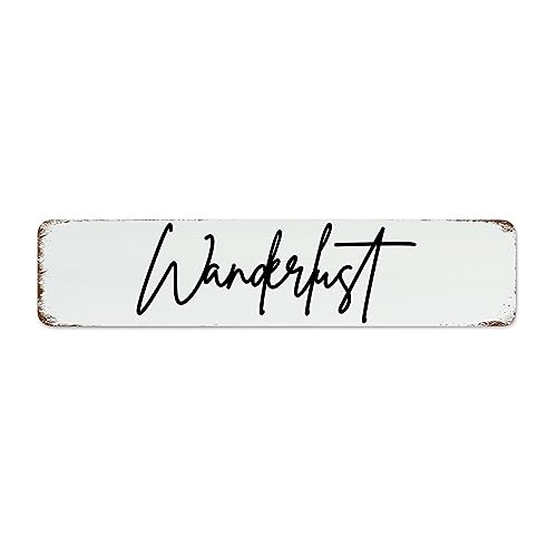 Fashion Chic Metall-Blechschild Wanderlust Raumdekoration für Männer Metallschild für Wohnzimmer Pubs Club Schlafzimmer Kunst Poster Geschenk für Wohnheim 10,2 x 45,7 cm von Autravelco