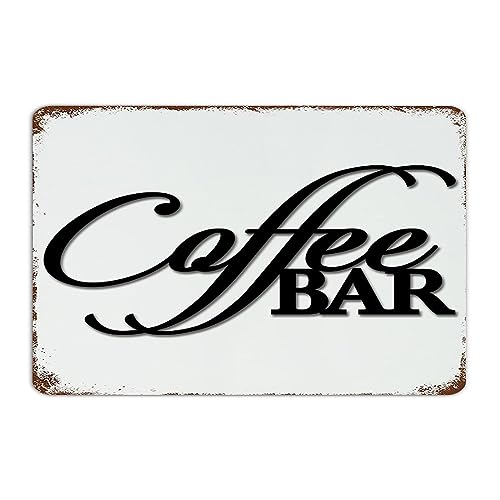 Lustige Metallschilder Kaffeebar Wanddekoration Garage Schilder für Wohnzimmer Tor Business Küche Kaffeestation Brief Kunst Poster Geschenk für Terrasse 30,5 x 45,7 cm von Autravelco