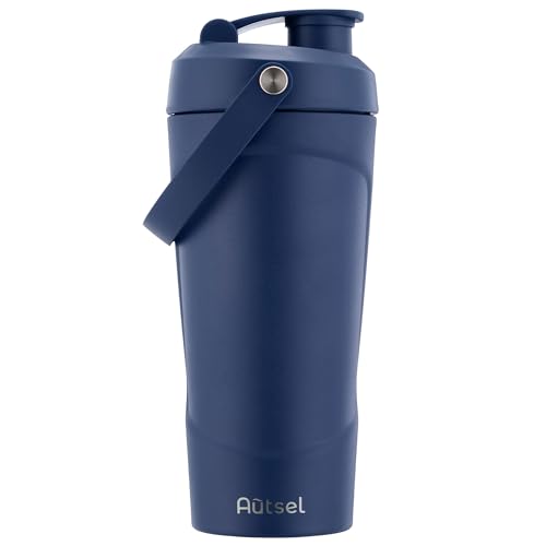 Autsel Edelstahl Protein Shaker, 750ml Eiweiß Shaker mit Kugel, BPA frei, Shaker Proteinshake, Vakuum Isolierthaker Shake Becher, Fitness Shaker Autsel Edelstahl Protein Shaker, 750ml Eiweiß Shaker mit Kugel, BPA frei, Shaker Proteinshake, Vakuum Isolierthaker Shake Becher, Fitness Shaker von Autsel