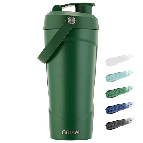 Autsel Edelstahl Protein Shaker, 750ml Eiweiß Shaker mit Kugel, Vakuum Isolierthaker Shake Becher, BPA frei, Shaker Proteinshake, Fitness Shaker Autsel Edelstahl Protein Shaker, 750ml Eiweiß Shaker mit Kugel, Vakuum Isolierthaker Shake Becher, BPA frei, Shaker Proteinshake, Fitness Shaker von Autsel