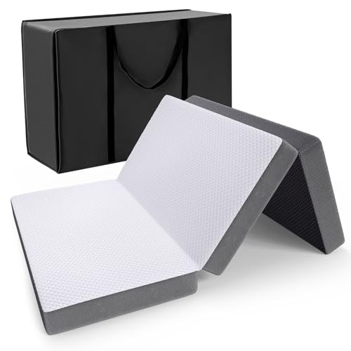 Autsel Klappmatratze 65x195x10cm 3-teilige Faltmatratze Camping Matratze Gästebett Bodenmatratze Gästematratze Feldbett Klappbett von Autsel