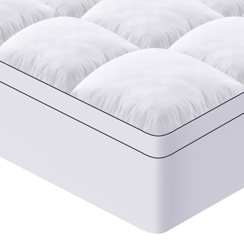 Autsel Matratzentopper 160x200cm, 1200gsm Ultraweich Matratzen Topper mit 4 Anti-Rutsch-Ecklaschen, Premium Matratzenauflage Hypoallergene, Maschinenwaschbar Microfaser Topper von Autsel