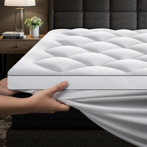 Autsel Matratzentopper mit Memory Foam Partikel 160x200cm, 800gsm Ultraweich Matratzen Topper mit 4 Anti-Rutsch-Ecklaschen, Premium Matratzenauflage Hypoallergene, Maschinenwaschbar Microfaser Topper von Autsel