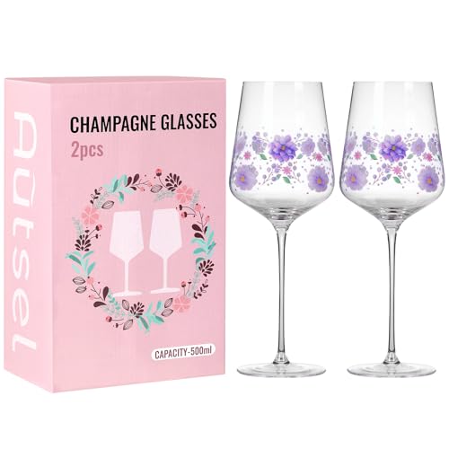 Autsel Weingläser Set 2Er (500 Ml) • Geschenke für Frauen • Kratzfeste Weingläser • Weinglas Personalisiert • Zeitlose Gläser für Weißwein • Personalisierte Geschenke von Autsel