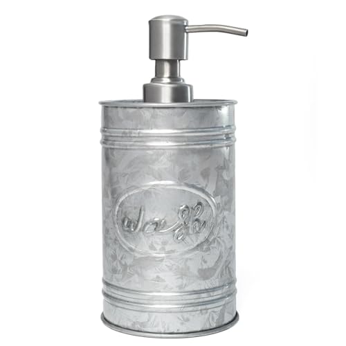 Autumn Alley Verzinkter Seifenspender für Handwäsche, Desinfektionsmittel, Lotion, Spülseife - Rostfreier Flüssigseifenbehälter mit Pumpe Küche/Bad Charmantes Bauernhaus Wash Label Design, 17 oz von Autumn Alley