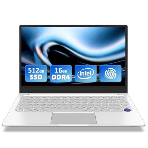 Auusda 14.1" Laptop Computer with CPU N5095, 16GB RAM+ 1024GB SSD, Fingerprint authentication, Backlight, 7-Color Backlight, Retro Circular Keyboard, Built- in Camera, USB 3.0 von Auusda