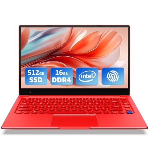 Auusda Laptop with high Performance CPU N5095 Fingerprint authentication Backlight 7-Color Backlight Retro Circular Keyboard Remote Office Support / 16GB + 512GB Storage/Built-in Camera/USB 3.0 von Auusda