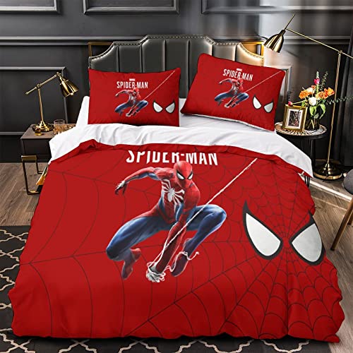 Auusda Spider-Man Bettbezug-Bettwäsche-Set Homecoming Schönes Muster Für Kinder Jungen Mädchen Leichter Mikrofaser-Bettbezug + Kissenbezüge Single（135x200cm） von Auusda